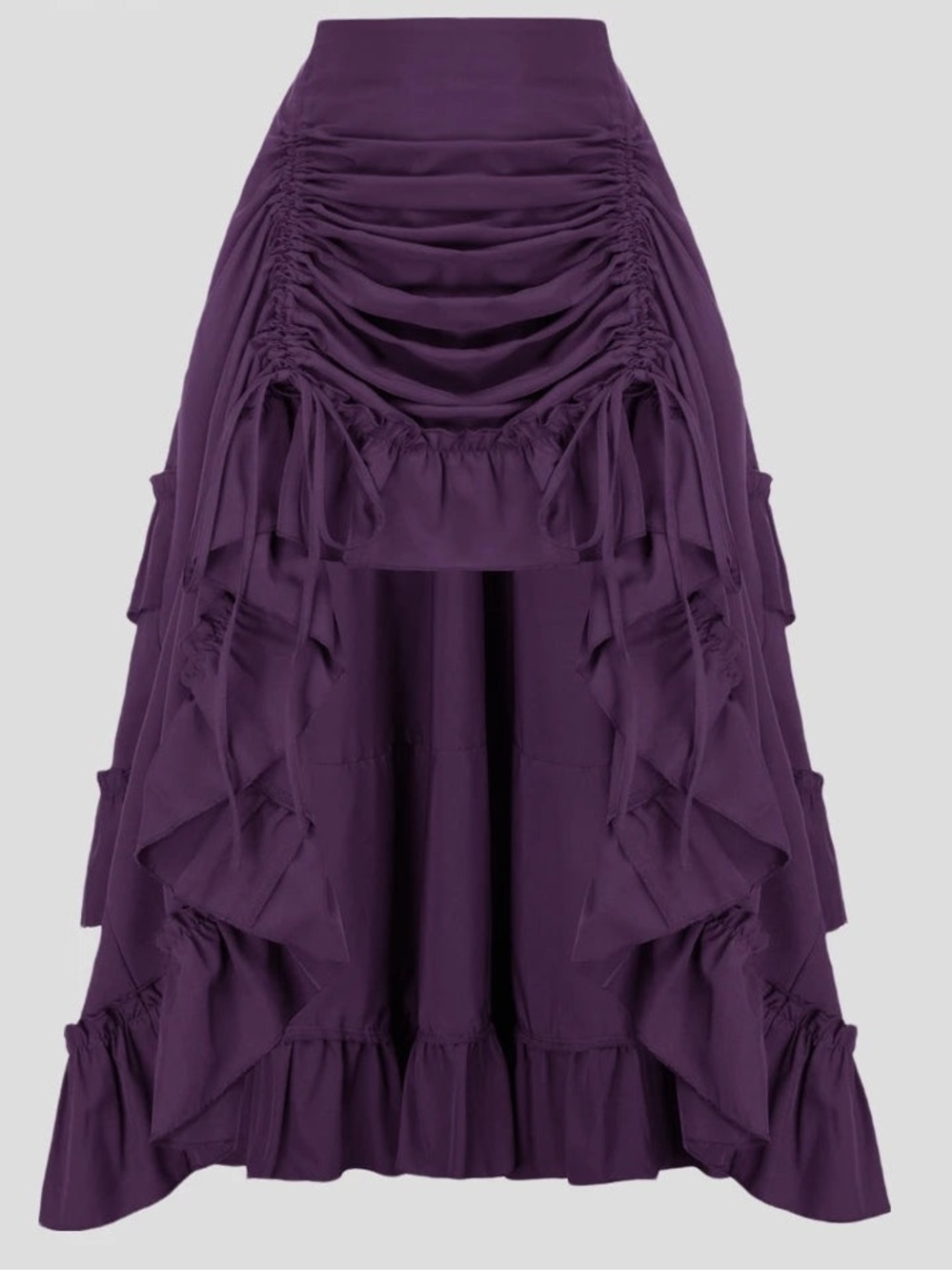 High-Low Skirts Adjustable Ruffle Cake Maxi Skirt